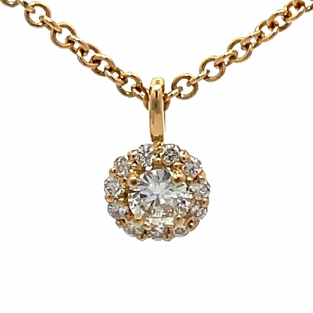 14K Yellow Gold Estate Halo Pendant and 20inch ...