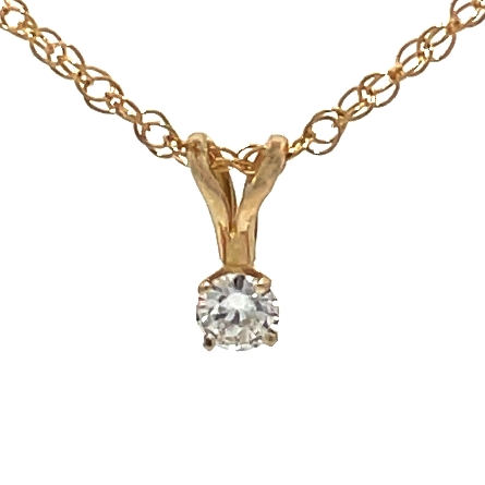 14K Yellow Gold Estate Solitaire Pendant and 18...