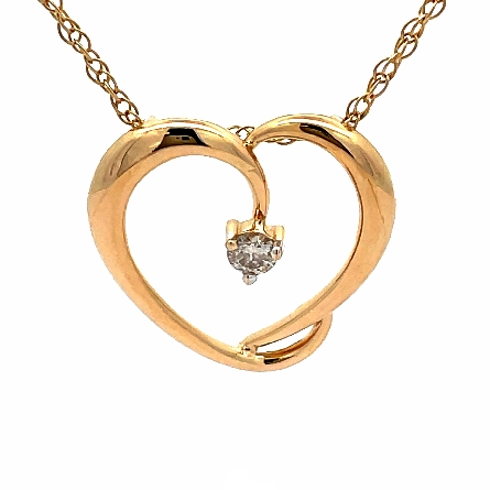 14K Yellow Gold Estate Heart 20inch Necklace w/...