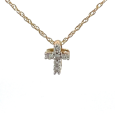 14k Yellow Gold Estate 18inch Cross Necklace w/...