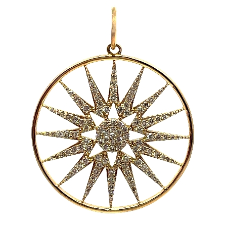 14K Yellow Gold Estate Round Cut Out Star Penda...
