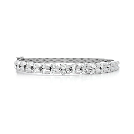 14K White Gold Estate Double Row Vertical bar B...