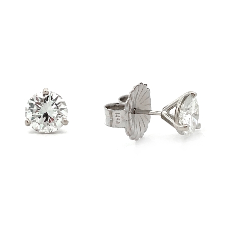 14K White Gold Estate Martini Stud Earrings w/2...