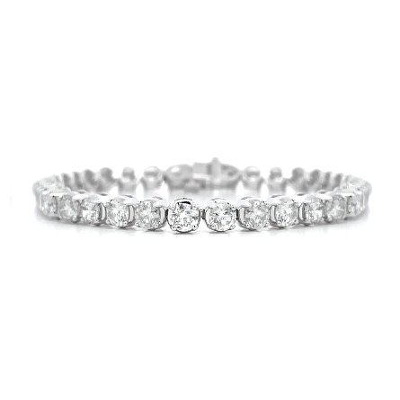 14K White Gold Estate 4Prong Tennis Bracelet w/...