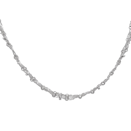 18K White Gold Estate Multi-Row Adjustable 13in...