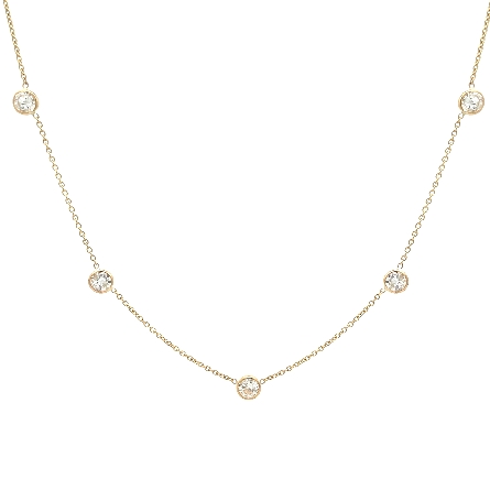 14K Yellow Gold Adjustable 16-18inch Diamonds b...