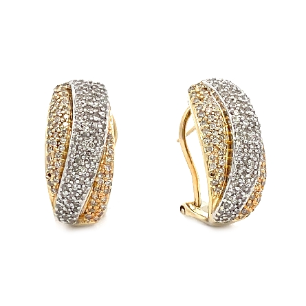 14K Yellow and White Gold Estate Pave Crossover...