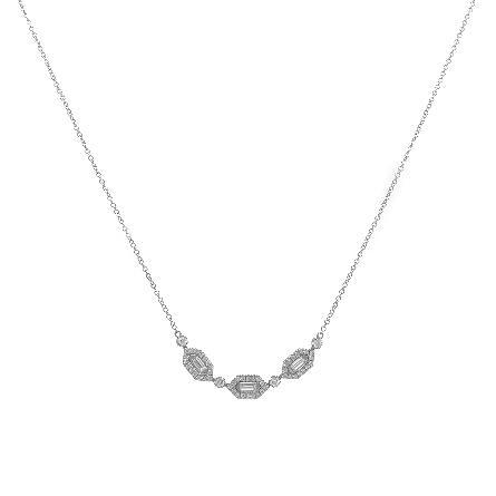 14K White Gold Estate Gabriel&amp;Co Hexagon Halo B...