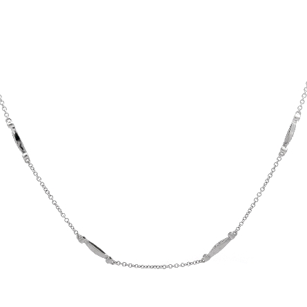 18K White Gold Estate Milgrain Link Station Nec...