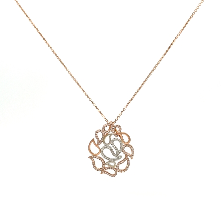 14K Rose and White Gold Estate Paisley Necklace...