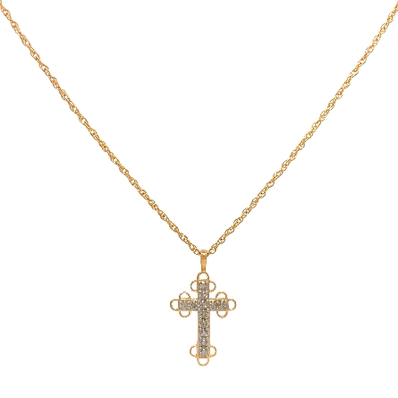 14K Yellow and White Gold Estate Clover Style C...