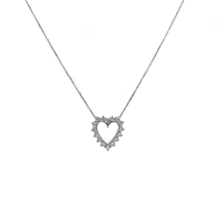14K White Gold Estate Diamond Heart Pendant on ...