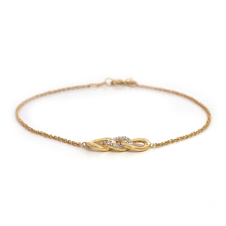 14K Yellow Gold Estate Curb Link Station Bracel...