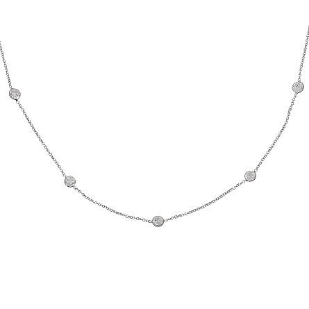 14K White Gold Estate Adjustable 16-18inch Diam...