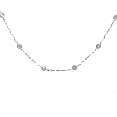 14K White Gold Estate Diamond By The Yard Bezel...