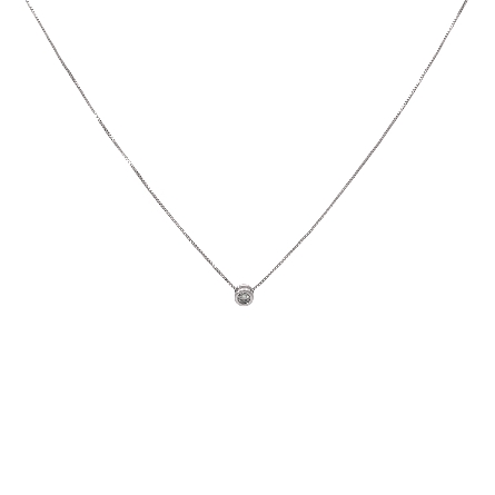 10K White Gold Estate Solitare Bezel Pendant an...