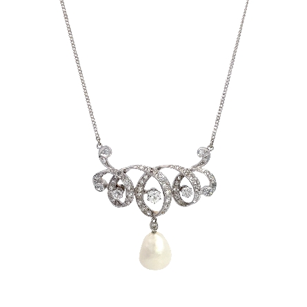 Platinum and 14K White Gold Estate 16inch Stati...