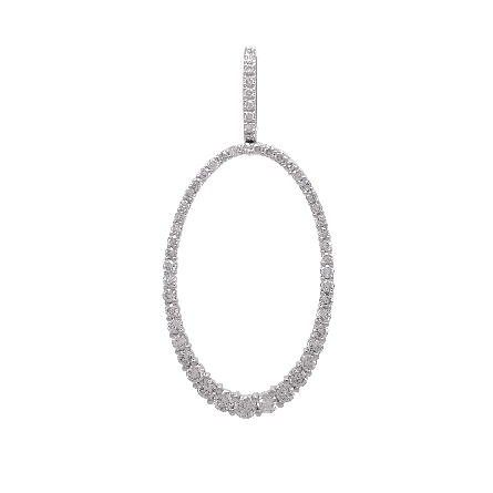 14K White Gold Estate Graduated Oval Shared Pro...