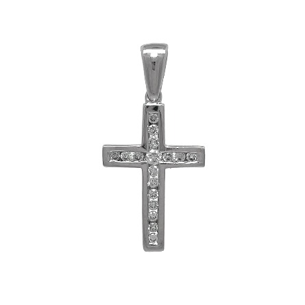 /home/earthtreasures/catalog.shopearthtreasures.com/imagedumplarge/EARTH_U3-302538.jpg 14K White Gold Estate Channel Set Cross Pendant...