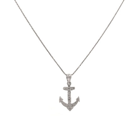 /home/earthtreasures/catalog.shopearthtreasures.com/imagedumplarge/EARTH_U3-302542.jpg 14K White Gold Estate Pave Anchor Pendant w/25D...