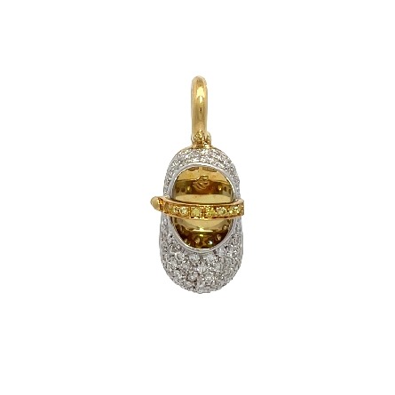 /home/earthtreasures/catalog.shopearthtreasures.com/imagedumplarge/EARTH_U3-302552.jpg 18K Two Tone Estate Aaron Basha Baby Shoe Penda...