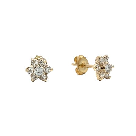 /home/earthtreasures/catalog.shopearthtreasures.com/imagedumplarge/EARTH_U3-302591.jpg 14K Yellow Gold Estate Floral Cluster Stud Earr...