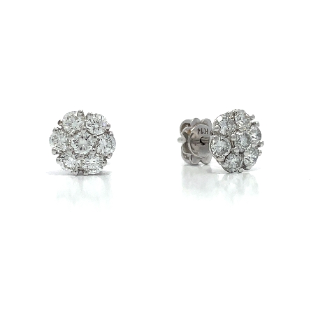 /home/earthtreasures/catalog.shopearthtreasures.com/imagedumplarge/EARTH_U3-302614.jpg 14K White Gold Estate Flower Cluster Stud Earri...