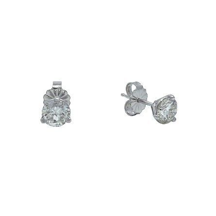 14K White Gold Estate Martini Stud Earrings w/2...