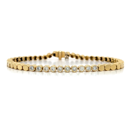 /home/earthtreasures/catalog.shopearthtreasures.com/imagedumplarge/EARTH_U3-302653.jpg 14K Yellow Gold Estate Bezel Round Link Bracele...