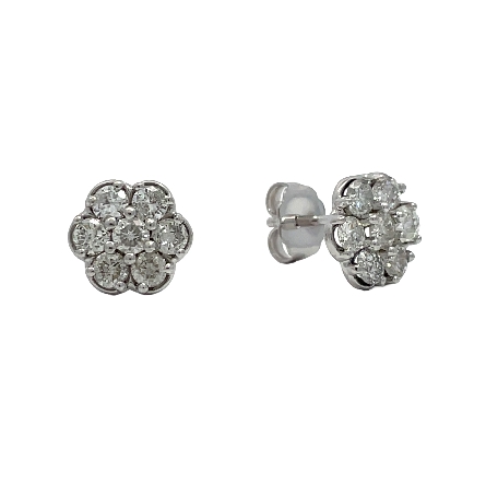 /home/earthtreasures/catalog.shopearthtreasures.com/imagedumplarge/EARTH_U3-302655.jpg 14K White Gold Estate Floral Cluster Earrings w...
