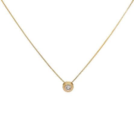 14K Yellow Gold Estate Round Solitaire Bezel Pe...
