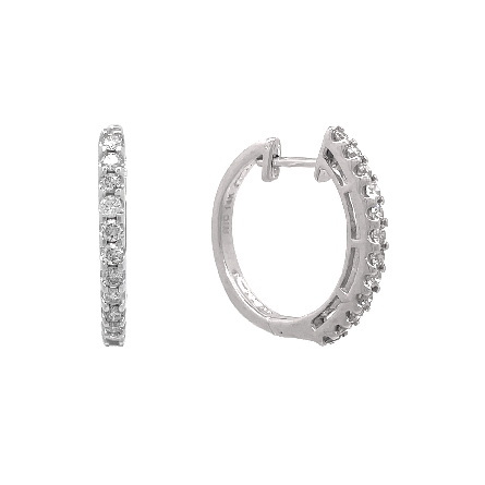 /home/earthtreasures/catalog.shopearthtreasures.com/imagedumplarge/EARTH_U3-302686.jpg 14K White Gold Estate Prong Set Hoop Earrings w...