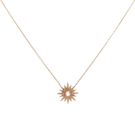 /home/earthtreasures/catalog.shopearthtreasures.com/imagedumplarge/EARTH_U3-302852.jpg 14K Rose Gold Estate Bezel Sunburst Necklace w/...
