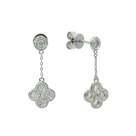 /home/earthtreasures/catalog.shopearthtreasures.com/imagedumplarge/EARTH_U3-302877.jpg 14K White Gold Estate Milgrain Clover Drop Earr...
