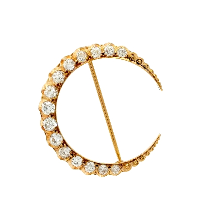 /home/earthtreasures/catalog.shopearthtreasures.com/imagedumplarge/EARTH_U3-302883.jpg 18K Yellow Gold Estate Moon Pin w/Diamonds=.75a...