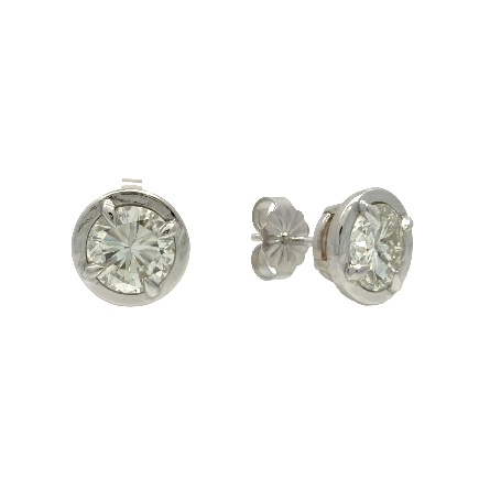 /home/earthtreasures/catalog.shopearthtreasures.com/imagedumplarge/EARTH_U3-302965.jpg 14K White Gold Estate 4Prong Bezel Style Stud E...