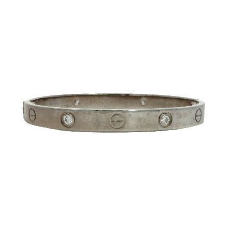 /home/earthtreasures/catalog.shopearthtreasures.com/imagedumplarge/EARTH_U3-302982.jpg 18K White Gold Estate Cartier Love Bracelet w/D...