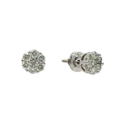 /home/earthtreasures/catalog.shopearthtreasures.com/imagedumplarge/EARTH_U3-302993.jpg 14K White Gold Estate Cluster Stud Screwback Ea...