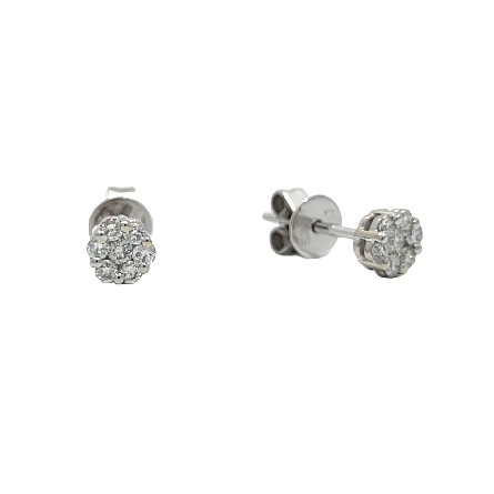 /home/earthtreasures/catalog.shopearthtreasures.com/imagedumplarge/EARTH_U3-302999.jpg 14K White Gold Estate Cluster Stud Earrings w/D...