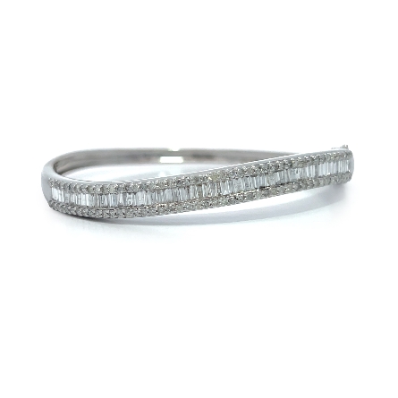 /home/earthtreasures/catalog.shopearthtreasures.com/imagedumplarge/EARTH_U3-303011.jpg 14K White Gold Estate Wave Bangle Bracelet w/Ba...