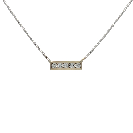 /home/earthtreasures/catalog.shopearthtreasures.com/imagedumplarge/EARTH_U3-303012.jpg 14K White Gold Estate Channel Bar Necklace w/5D...