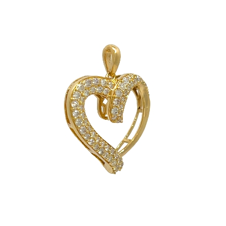/home/earthtreasures/catalog.shopearthtreasures.com/imagedumplarge/EARTH_U3-303016.jpg 14K Yellow Gold Estate Pave Twist Heart Pendant...
