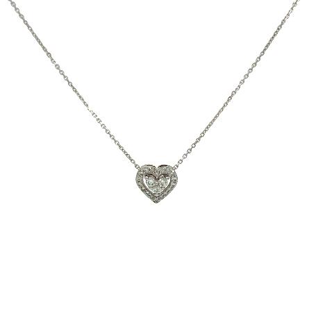 /home/earthtreasures/catalog.shopearthtreasures.com/imagedumplarge/EARTH_U3-303038.jpg 14K White Gold Estate Cluster Heart 18inch Neck...