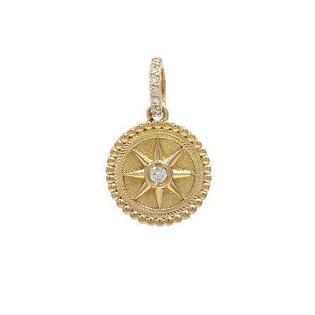 /home/earthtreasures/catalog.shopearthtreasures.com/imagedumplarge/EARTH_U3-303042.jpg 14K Yellow Gold Estae North Star Round Charm Pe...
