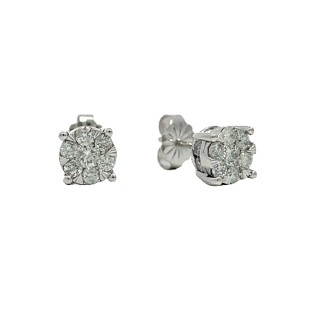 /home/earthtreasures/catalog.shopearthtreasures.com/imagedumplarge/EARTH_U3-303049.jpg 14K White Gold Estate 4Prong Round Cluster Stud...