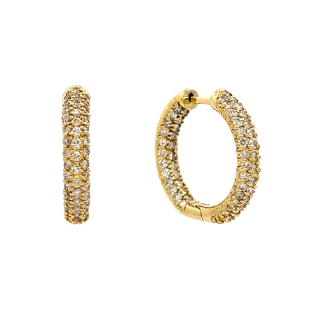 /home/earthtreasures/catalog.shopearthtreasures.com/imagedumplarge/EARTH_U3-303056.jpg 18K Yellow Gold Estate Sonia B 25mm Pave In/Out...