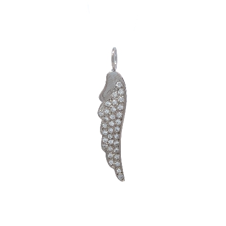 /home/earthtreasures/catalog.shopearthtreasures.com/imagedumplarge/EARTH_U3-303151.jpg 18K White Gold Estate Angel Wing Pave Pendant w...