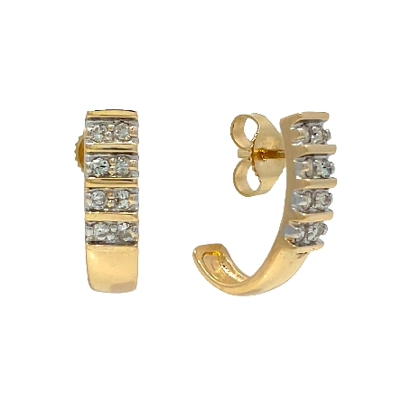 /home/earthtreasures/catalog.shopearthtreasures.com/imagedumplarge/EARTH_U3-303167.jpg 14K Yellow Gold Estate 4Row J-Hoop Earrings w/1...