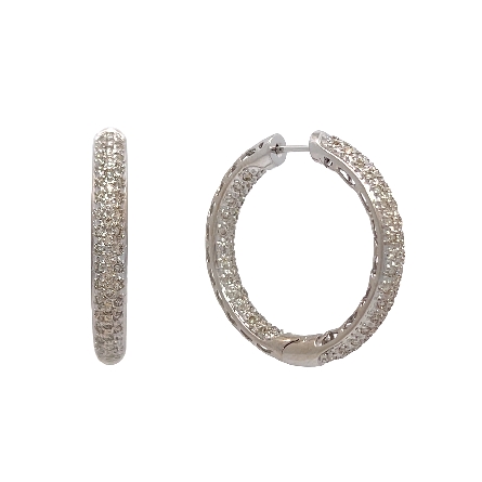 /home/earthtreasures/catalog.shopearthtreasures.com/imagedumplarge/EARTH_U3-303193.jpg 14K White Gold Estate Pave In/Out Hoop Earrings...