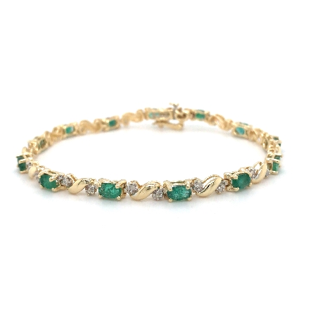 14K White and Yellow Gold Estate Emerald 7inch ...